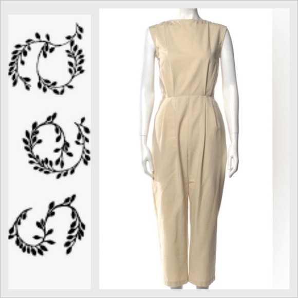 SEA New York natural Jumpsuit bow tie back - Picture 1 of 10